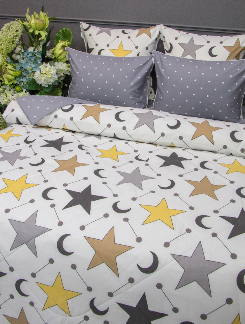 Stars Grey (серебро) Print Cotton комплект KAZANOV.A. с одеялом
